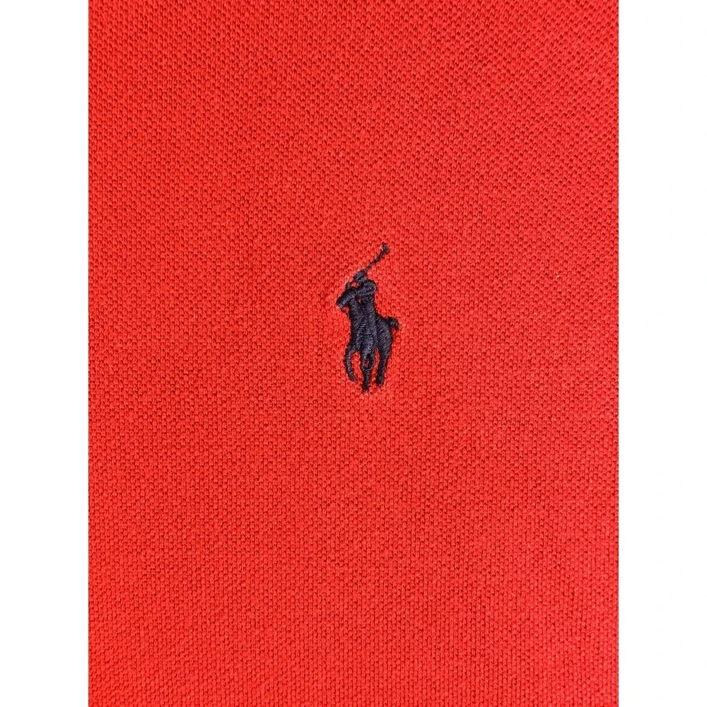 Polo Ralph Lauren Men's Red V-Neck Polo Pony Logo Cotton Knit T-Shirt XL